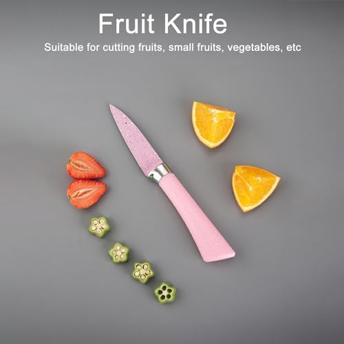 Miniatura 3 de Juego de cuchillos de cocina de 6 piezas, cubiertos y accesorios de cuchillos, juego de cuchillos coloridos de acero inoxidable con diseño de mango