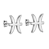 Beautlace Pisces Stud Earrings Constellation Astrology Silver Plated Horoscope Zodiac Little Ear Stud for Women Men Teen Jewelry Gift KE0068Y