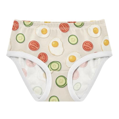 Little Girl Underwear Toddler Panties Kids Undies Eggs Tomatoes Soft Cotton Briefs 2T-8Y