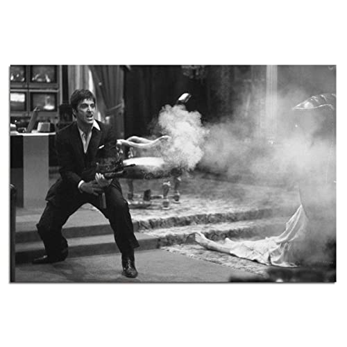 Scarface Poster Vintage Movie Posters Canvas Wall Art Living Room Decor Posters Unframed 16"X 24" #TOP2