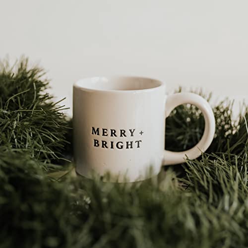 Sweet Water Decor Stoneware Coffee Mugs | Novelty Coffee Mugs | Microwave & Dishwasher Safe | 14Oz Coffee Cup | Holiday Gift (Merry + Bright) #TOP2
