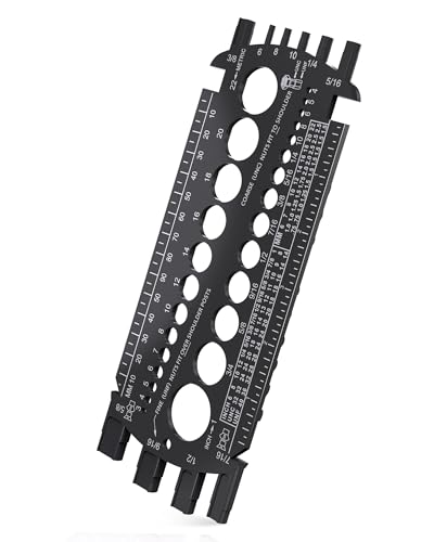 Bolt Gauge (Metric And Sae) For Quickly Sizing Nuts And Bolts, Plastic Measuring Tool, Easy To Read Size And Thread Gauge