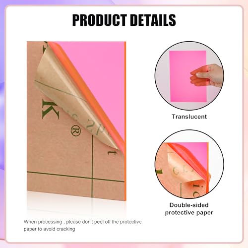 Image of Fluorescent red Acrylic Sheets 1 /8 inch Thick 3mm 2 Pack 12 x 16 Clear Plexiglass Sheets,for Sign,Craft,Painting,Laser Cutting,DIY Display Projects (12 inchx 16 inch, Fluorescent red, 2)