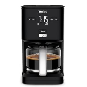Tefal Smart’n Light Kaffeemaschine mit Timer, programmierbare Filterkaffeemaschine 1, 25 l, Aroma-Funktion für intensiven Geschmack, Warmhaltefunktion, tropffrei und leicht zu reinigen, schwarz