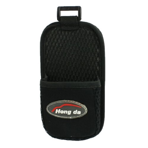 Ruilogod Auto Car Sotlet Outlet Malla Caja de almacenamiento Teléfono móvil de bolsillo Negro