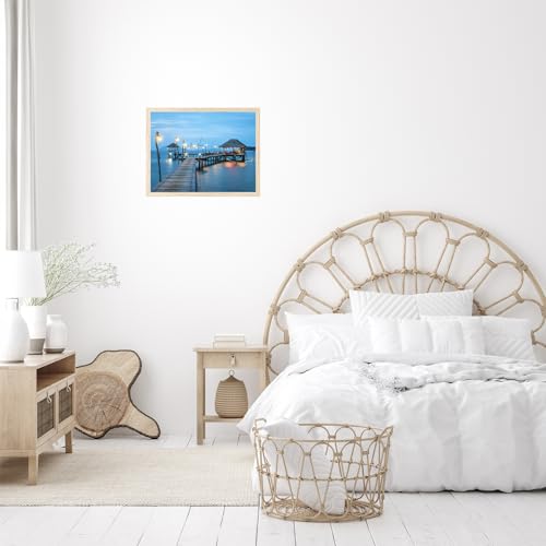 Image of JCJMY 11x16 Picture Frame for Wall Hanging, Wall Mounting Horizontally or Vertically, 11 x 16 Wall Gallery Poster Photo Frame with Shatter Resistant Plexiglass, Natural