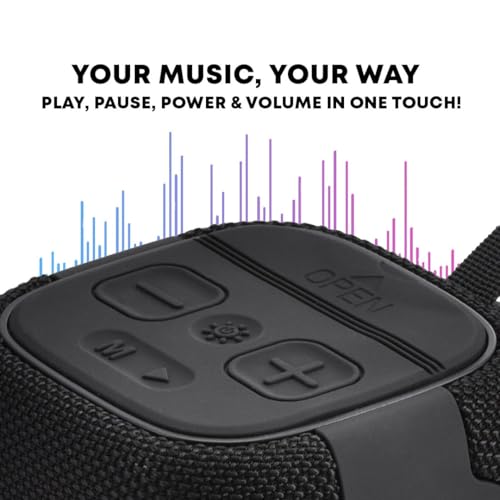 Image of Party Waves 306 10W 5.3 Bluetooth Wireless Speaker,LED Lights,5H Playtime,TWS Pairing,Portable for Home /Outdoor /Travel (Black)
