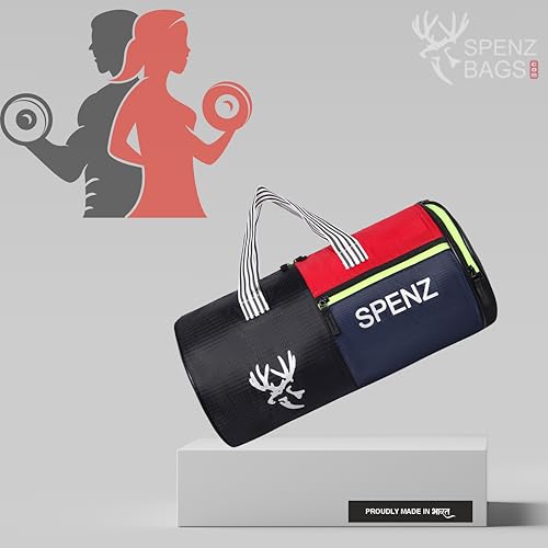 Image of SPENZ Bags Polyester 28L Water Resistant Sports Duffel Gym Bag for Men & Women with Shoe Compartment