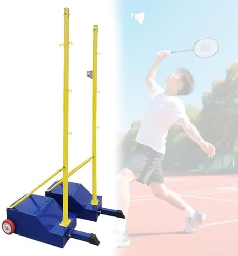 Portable Badminton Net with Wheels - Freestanding Outdoor Training System for Easy Setup and Play, Perfect for Backyard, Parks, and Sports Enthusiasts