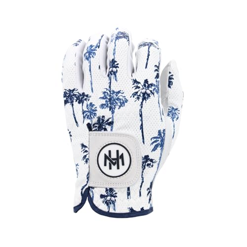 MULLIGAN HOOLIGAN Men's Golf Glove | Premium Cabretta Leather & Mesh, Breathable Moisture-Wicking Comfort, Unique Standout Design for Men (Palm Par, Men's Large, Worn on Left Hand)