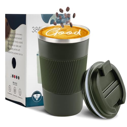 Image of Insulated Travel Coffee Mug, Stainless Steel Coffee Cup with Leakproof Lid | Double-wall insulation keeps drinks hot or cold for hours, with a leakproof lid and portable stainless steel design