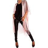 Party Hochzeit Abendmode Young-Fashion Damen Glamour Stola Poncho Festliche Jacke Party Longjacke One Size