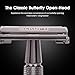 Double Edge Safety Razor for Men with 10 Double Edge Safety Razor Blades, Single Blade Butterfly Razor - Men Metal Razor for Shaving, Traditional One Blade Razor Kit - Gloss Black