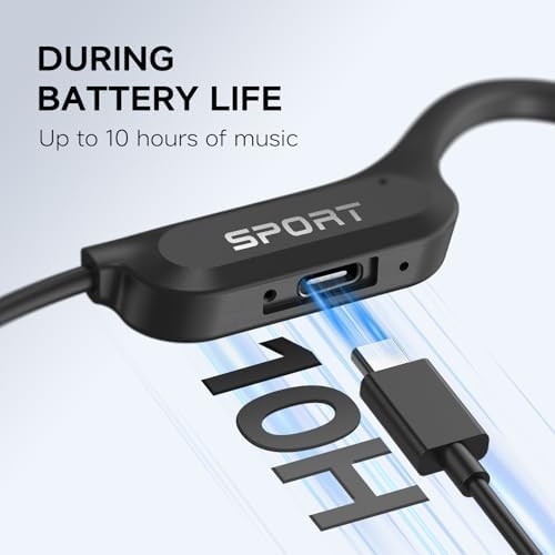 Yorlu Bone Conduction Headphones, 2026 Upgrade Open Ear Bluetooth 5.4 Headphones with Mic, 10Hrs Playtime Bone Conduction Earbuds, IP56 Waterproof Earphones for Workout, Hiking - 3