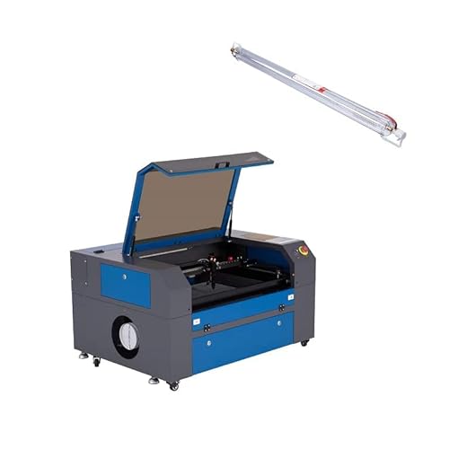 OMTech 80 W CO2 Laser Graviermaschine und Glas Laserröhre, 500 x 700 mm Lasergravurmaschine mit digitalen LCD-Echtzeitdaten und CO2 Laser Tube 1250mm Länge Dm. 80 mm Cover