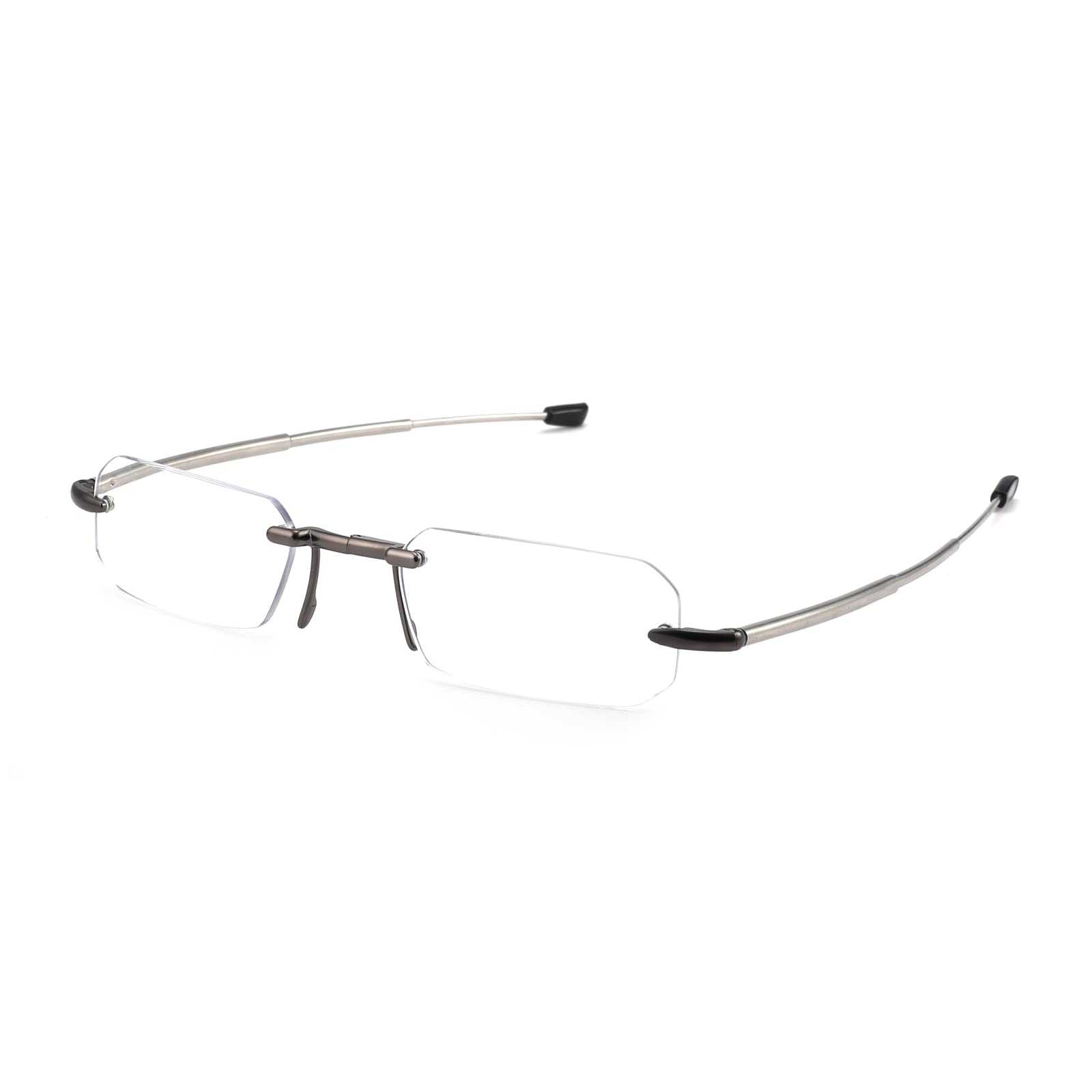 ZUVGEES Rimless Folding Reading Glasses (Grey, 1.00) - Image 2