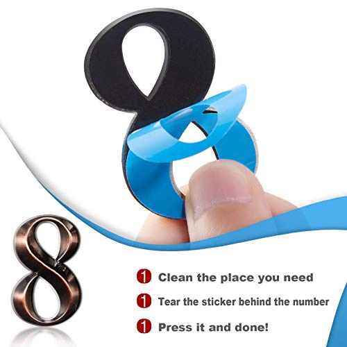 3D Mailbox Numbers 0-9 Self-Adhesive 2 Inch Address Number Stickers Door House Numbers Style Street Mailbox Sign For Apartment Home Office (Bronze,10 Pieces) #TOP2