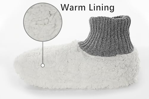 Image of BenSorts Men Fuzzy Slipper Socks with Grippers Non Slip Indoor House Socks Christmas Gifts