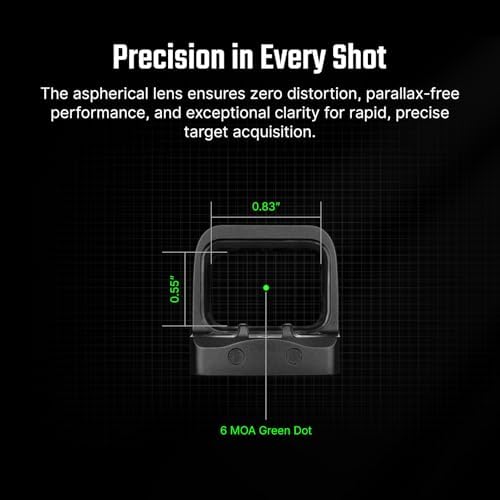 OSIGHT SE Enclosed RMSc Green Dot Sight, 6 MOA Dot, for Subcompact Pistols - 5