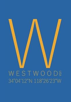 Westwood California Minimalist Typography Notebook: 7 x 10 Inch Notebook/Journal with the University of California at Los Angeles (UCLA) Coordinates