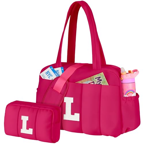 Vogewood Initail Gift for Teen Girl-Dance Bag, Kid Overnight Weekender Bags