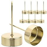 Coupes décoratives pour les fêtes : décoratives et portables, en fer, surface lisse, ces coupes à bougies sont réutilisables pour les fêtes, inserts pour bougies inclus