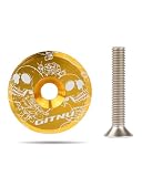 MenYiYDS Tappo Manubrio Bici MTB 1-1/8 Pollici in Lega di Alluminio, Tappo Serie Sterzo per Bicicletta da Corsa e Mountain Bike, Tappo Attacco Manubrio, Tappo Sterzo MTB, Leggero e Resistente(oro)