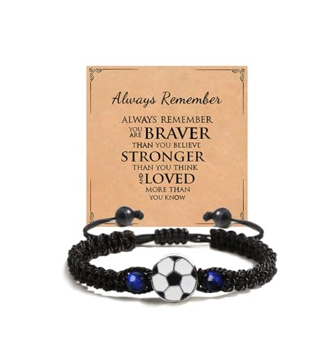 Image of Soccer Baseball Basketball Volleyball Gifts for Boys Girls,Handmade Braided Bracelet Gifts for Son Daughter Team Member
