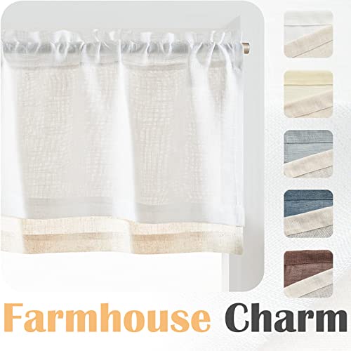 Jinchan JCDMSZC00SLB-5016C01 Linen Valance For Windows Farmhouse Valance thumb #3