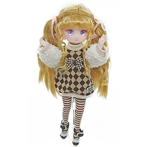 Bositigo Pretty Elf 1/7 Bjd Doll 8.26 Inch - Anime Design, Clothes, Shoes, Wig, Hair Makeup - Best Birthday Gift For Kids & Girls - Fairy #TOP2