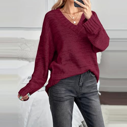 Cable Knit Sweater Women Business Casual V Neck Long Sleeve Knit Sweater - image 5