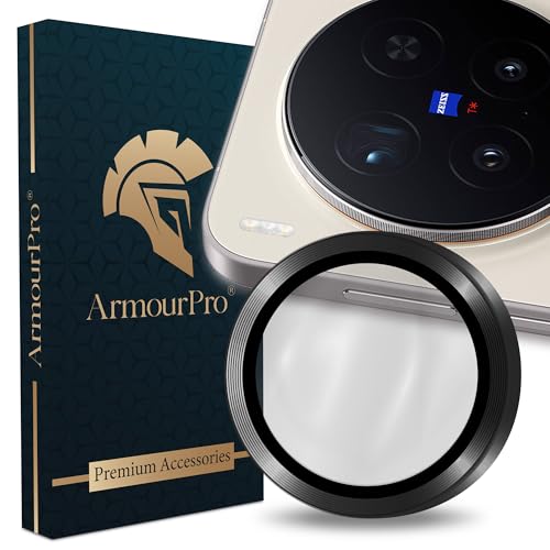 Image of ArmourPro Camera Lens Protector for Vivo X300 Pro (6.78 Inches) Tough HD Individual Aluminum Alloy Rings 9H Camera Cover, Scratch-Resistant,Camera Lens Protection| Black, 1 Pack