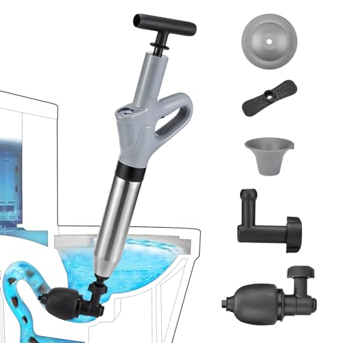MaxxGeek Toilet Plunge Blaster, High Pressure Toilet Plunger, High-Pressure Air Drain Blaster Plunge Blaster Multi-drain Unclogger for Toilets, Bathroom Floor, Drain Sinks and Plumbing Clogs. by MaxxGeek - Used condition - US$25.59