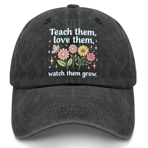 Teach Them Love Them Watch Them Grow Hats for Mens Fashion Washed Distressed