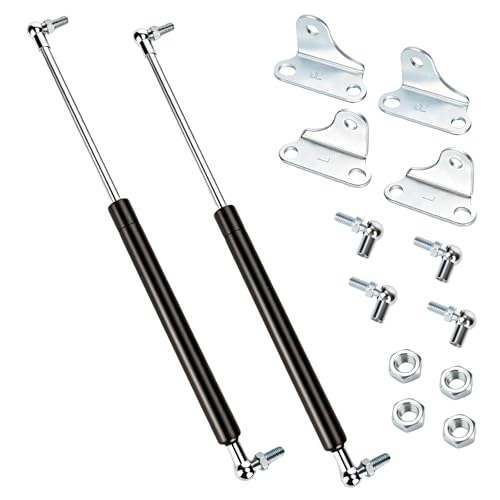 2 Stück Gasdruckdämpfer Gasdruckfeder 380MM 200N 20KG Gasdruckfedern mit L förmigen Gasfeder Haltern Universal Hydraulisch Halterung für Schwere Schranktüren Werkzeugkasten Aufbewahrungsbox Deckel