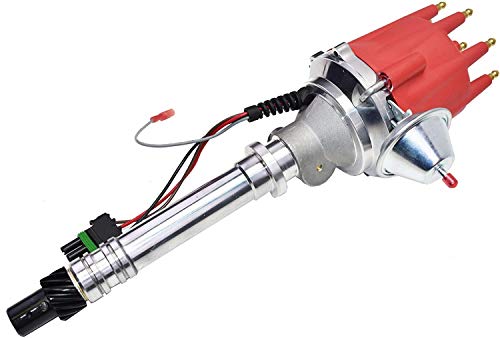 A-Team Performance Pro Series R2R Distributor, 8.0Mm Over The Valve Cover Spark Plug Wires, & 45K Volt Coil Compatible With Chevy Corvette Sbc 262 283 302 305 307 327 350 383 400 Red #TOP2