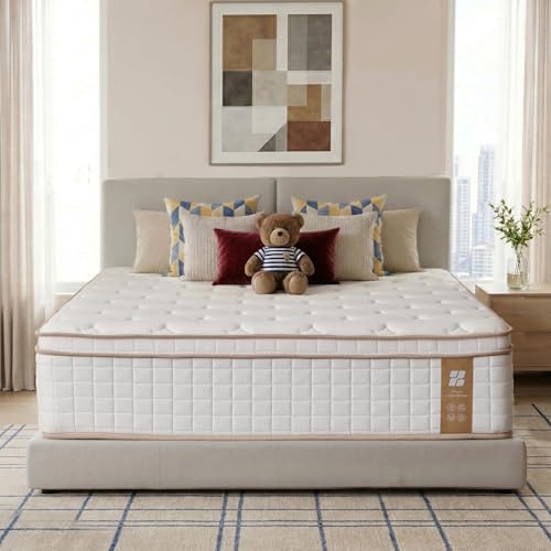 Image of Profus Queen Mattress, 16 Inch Queen Size Mattresses, Memory Foam Mattress in a Box with Pocket Coils, Relieve Pressure with Medium Support, CertiPUR-US Certified, Hybrid Mattress Queen