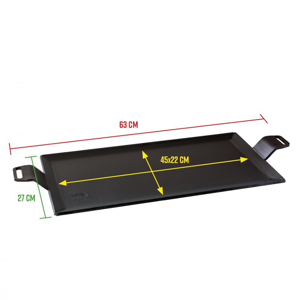 Kockums Jernverk Piastra per cottura 63 x 27 cm – Plancha Teppanyaki – Acciaio al carbonio 4 mm – senza PFAS – Barbecue a gas a carbonella forno a induzione fuoco aperto – Made in Sweden