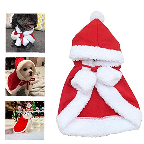 Kerstmiskat mantel, zacht katoenen huisdier cape cat mantel, hond kostuum kleding met kerstmuts, m prachtig patroon ontwerp - Afbeelding 8