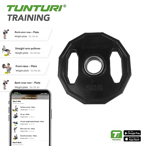 Tunturi-Fitness 14TUSCL274 Plaques en Caoutchouc Olympiques 5,0 kg, Unique – Image 4
