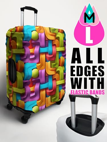 Cover Stretchy Spandex Suitcase Covers for Luggage with Zippers & Elastic Straps, Durable & Stylish Luggage Covers for Suitcase Protects & Decorates (Weaving, X Large (29-32inch suitcase))3