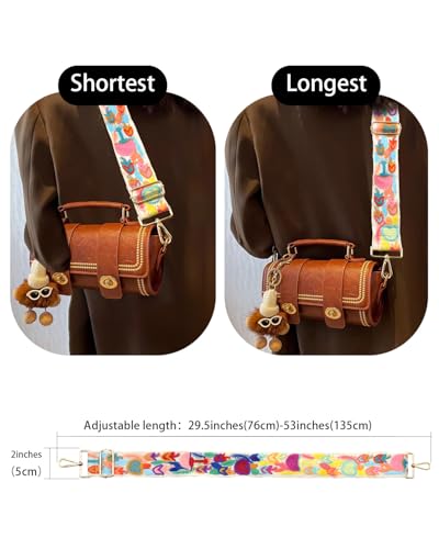 Image of Embroidered Purse Straps Replacement Crossbody Wide Adjustable Bag Straps | Thick Purse Strap for Crossbody Bags,Extra Long Strap,Cross Body Straps for Handbags,Bag Straps for Tote Bags,Shoulder Straps