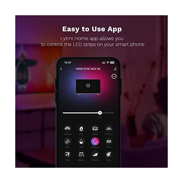 Lytmi Fantasy TV LED Hintergrundbeleuchtung – Essential Kit mit Neo 2 Sync Box & TV Ambient Lighting Strip für 65~70 Zoll TV – Bild 6