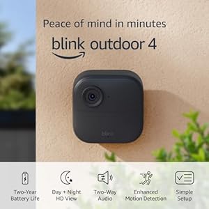 Blink Outdoor 4 — Wireless indoor/outdoor smart home security camera, powerful two-year battery life, set up in minutes — 5 camera system