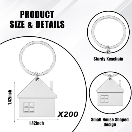 Image of House Key Chain House Shaped Pendant Keychains Home Keychain Set Cute Home with Window Key Charm Metal Keyring Gift