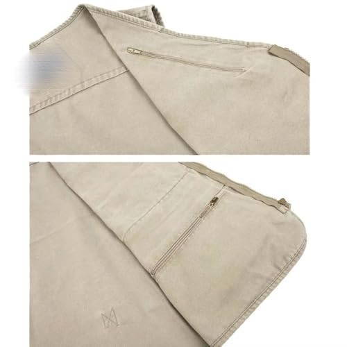 Chaleco multibolsillos de algodón para hombre, ropa de verano sin mangas informal 6