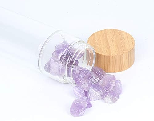 Miniatura 4 de AITELEI Bamboo Wellness Crystal Elixir - Botella de agua con gemas infundidas, botella de agua de cristal con piedras preciosas naturales, grava de
