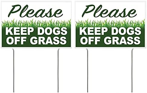 4 Less Co - Letrero de patio con estaca, de 8 x 12 pulgadas, con estaca, 2 unidades