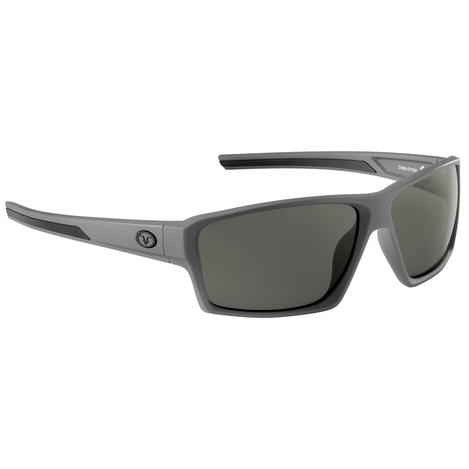 Flying Fisherman Windley - Lentes de sol rectangulares polarizados, marco gris mate/lente ahumado, talla M, Marco gris mate, lente ahumado , Medium
