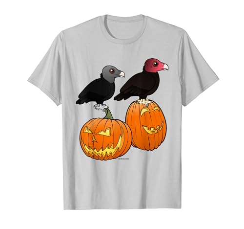 Vultures Celebrate Halloween Cute Cartoon Birdorable Design T-Shirt